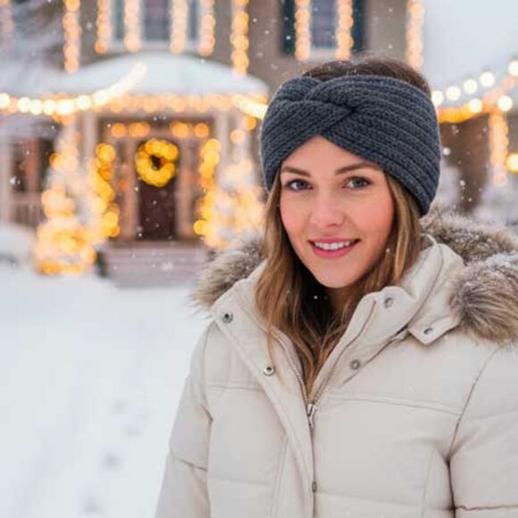 2/$21 Bluish Gray Ladies Criss Cross Winter Headband - Brand New - Picture 4 of 8